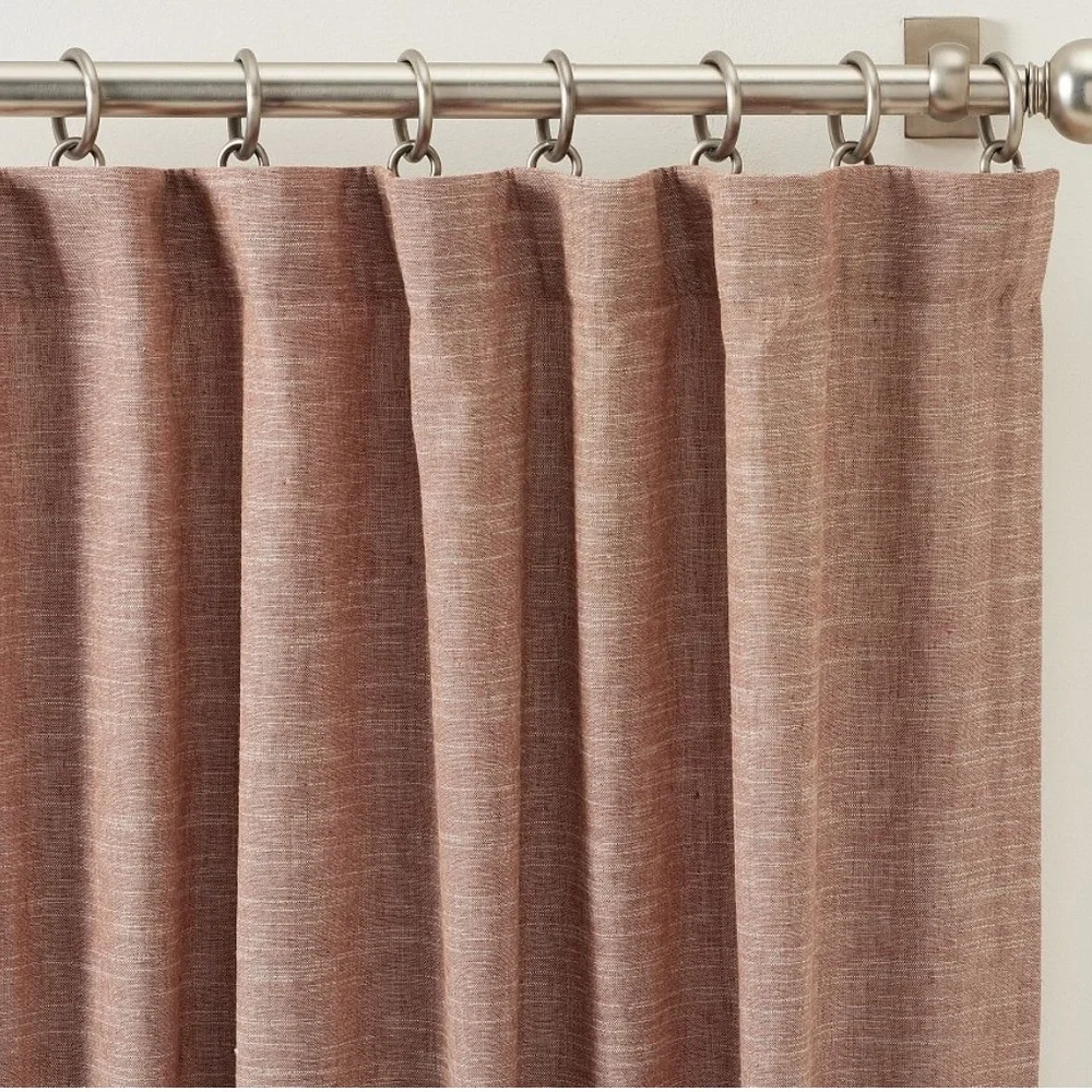 Pottery Barn Emery Linen Blackout Curtain 50x96 in Brick #1